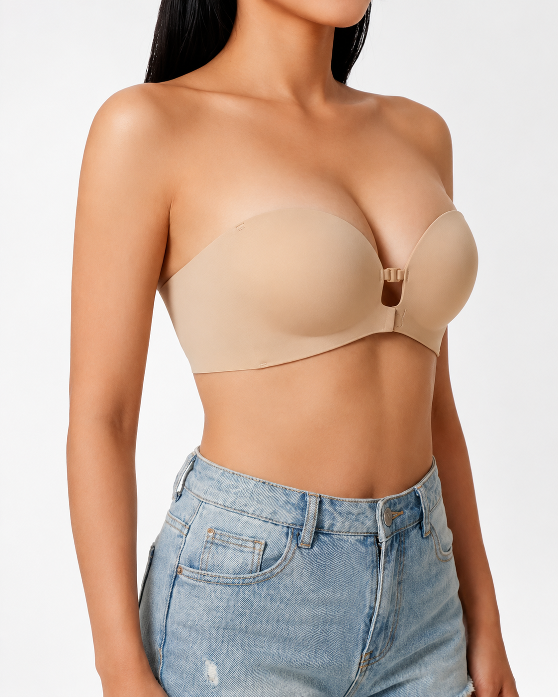 Strapless Front Closure Push-Up Bra