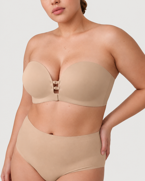 Strapless Front Closure Push-Up Bra