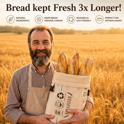 100% Cotton & Beeswax Bread Bag
