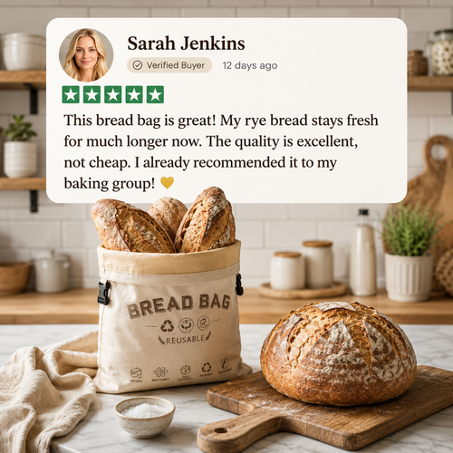 100% Cotton & Beeswax Bread Bag